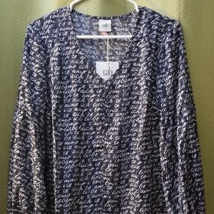Cabi Te Amo Love Print Blouse